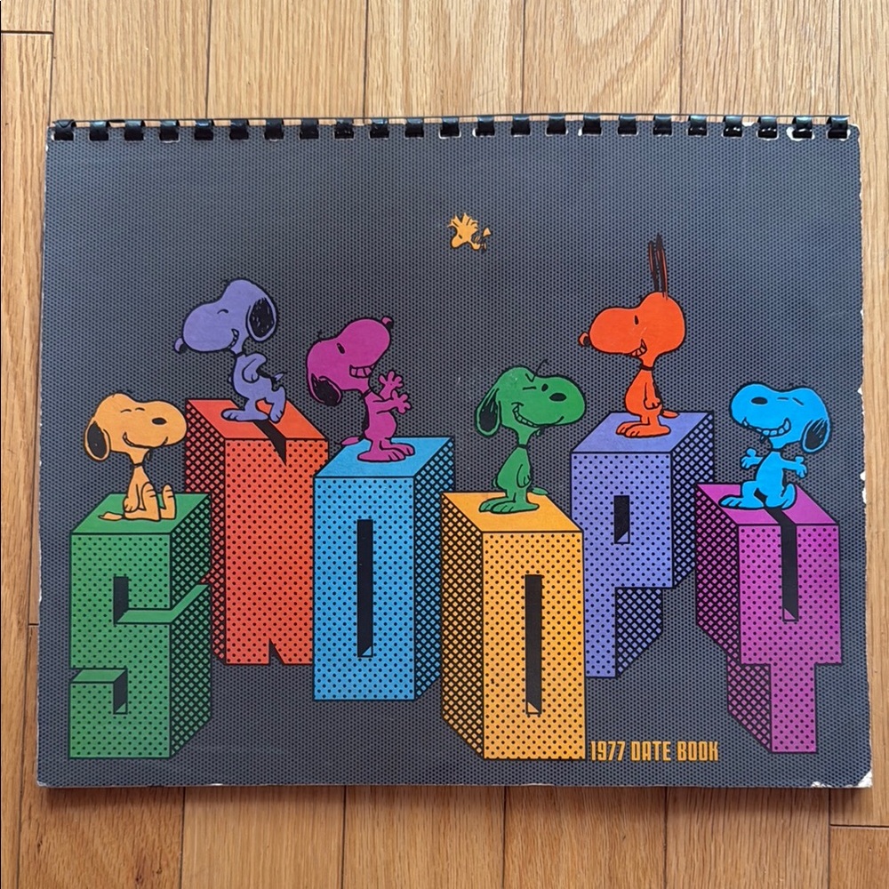 Snoopy 1977 Date Book with Colorful Characters